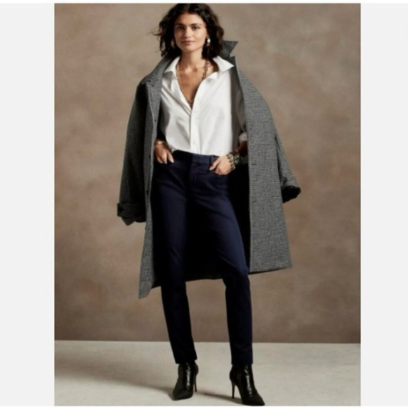 Banana Republic Pants - Banana Republic Women's Mid Rise Sloan Navy Blue Velvet Ankle Pants New